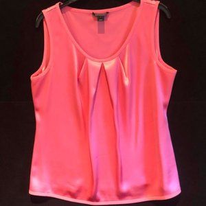 St. John Liquid Satin Shell Tank Top, Pink, Medium